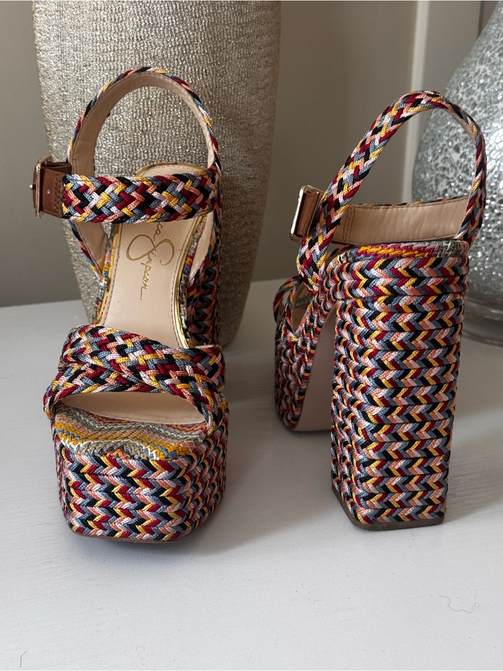 Jessica Simpson Multicolor Braided Platform Sandals - Women